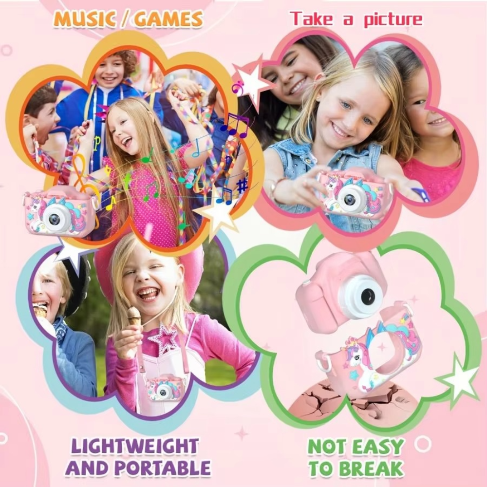 Unicorn HD Kids Camera with 32GB Rechargeable Battery - Capture Awesome Photos and Videos!