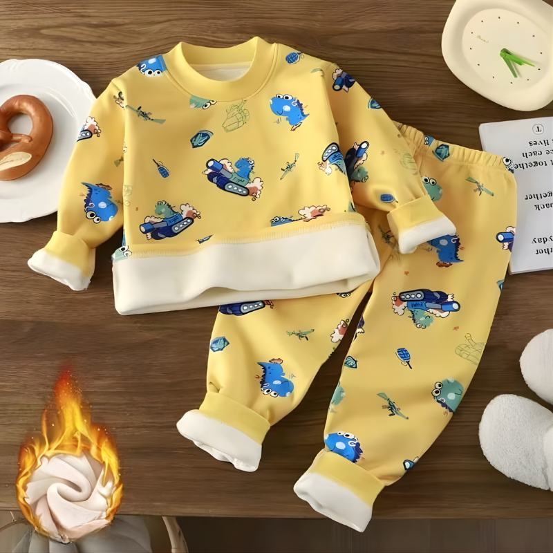 Unisex Kinder Fleece Schlafanzug - Kuschelig Weiche Baumwolle-Polyester Cartoon Schlafanzüge