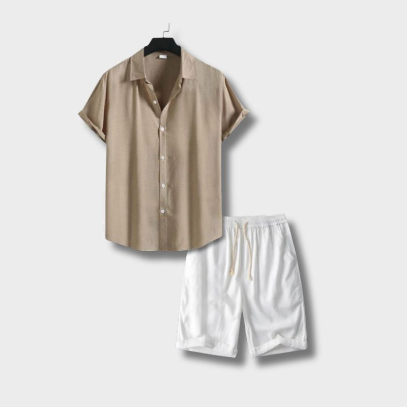 Made Gents | Stijlvol Zomeroutfit-Set Beige | 50% Korting!