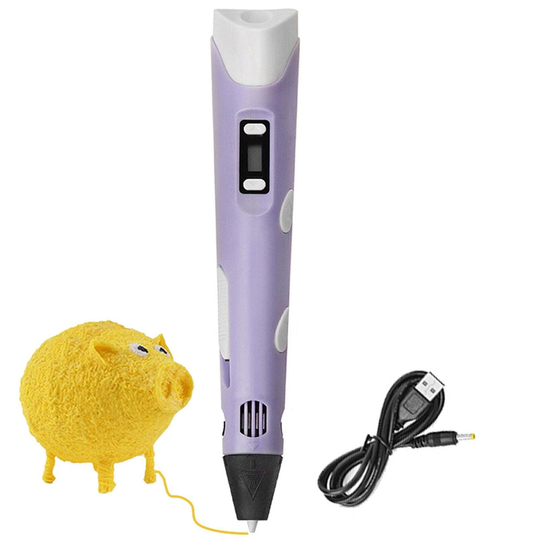 3D Doodle Pen with Filament Refill - LCD 3D Drawing Pen with 12 Colors PLA Filament USB Charging 3