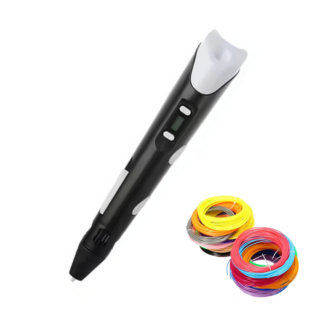 3D Doodle Pen with Filament Refill - LCD 3D Drawing Pen with 12 Colors PLA Filament USB Charging 6