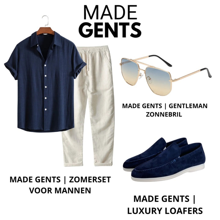 Made Gents | Stijlvol Zomeroutfit-Set Blauw | 50% Korting!