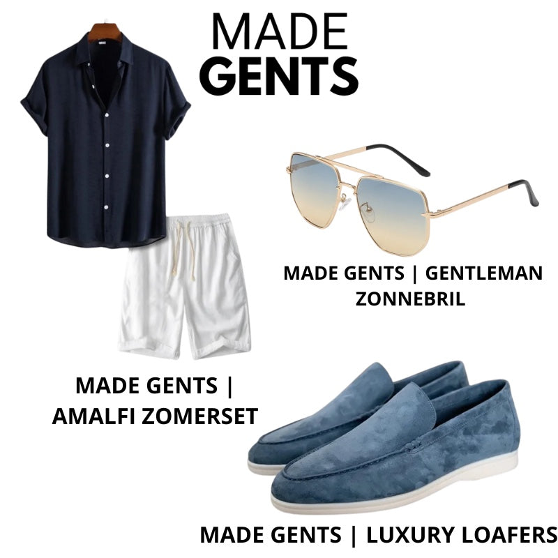 Made Gents | Stijlvol Zomeroutfit-Set Blauw | 50% Korting!