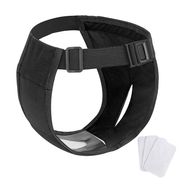 Adjustable Dog Incontinence Pants with Washable Diapers – Comfortable Black Hygiene Pants for Dogs in Heat and Puppies 0