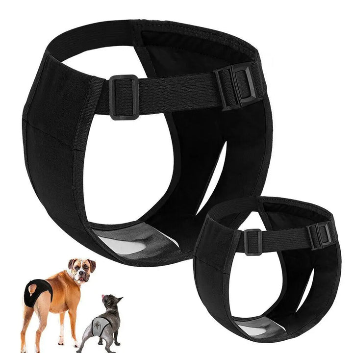 Adjustable Dog Incontinence Pants with Washable Diapers – Comfortable Black Hygiene Pants for Dogs in Heat and Puppies 1