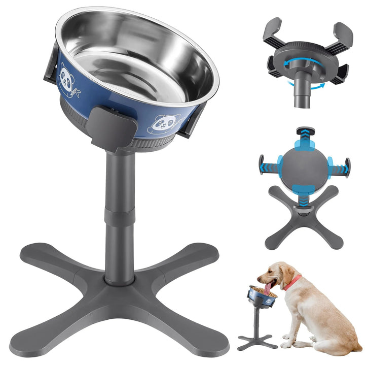 Adjustable Elevated Dog Bowl with Stainless Steel Bowl – Ergonomic Raised Feeding Solution for Comfortable Eating 1