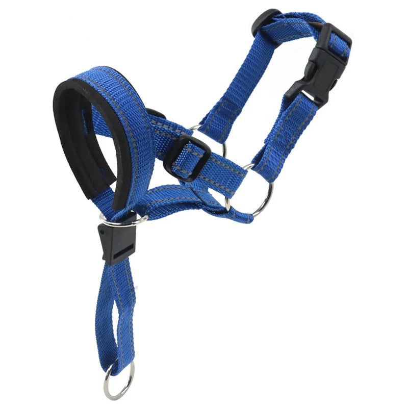 Adjustable Halti Style Dog Muzzle - Breathable, Comfortable Fit with Reflective Strips for Training and Control 6