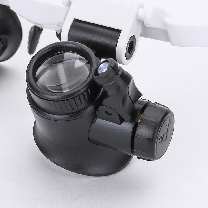 Adjustable LED magnifying glasses with 8x, 15x and 23x magnification for hobbies and precision work 4