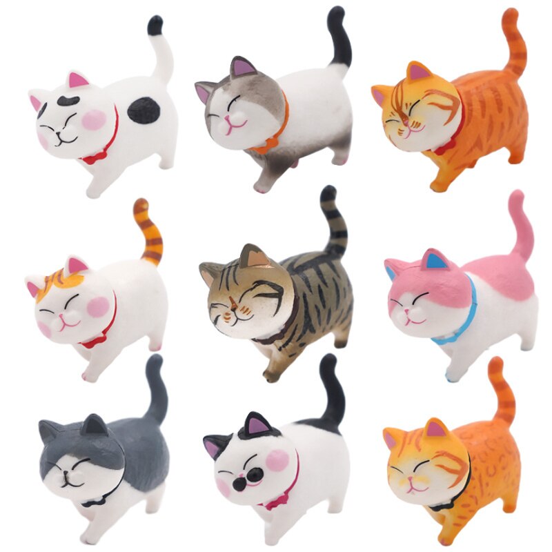 Adorable Cat Decor | 9-Piece Rotating Head Car Decoration Set – Fun and Whimsical Interior Accessory 5
