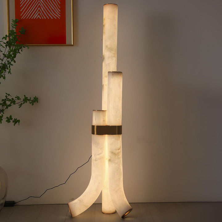 AlabasterGlow | Elegant Modern Triple Floor Lamp Design 8