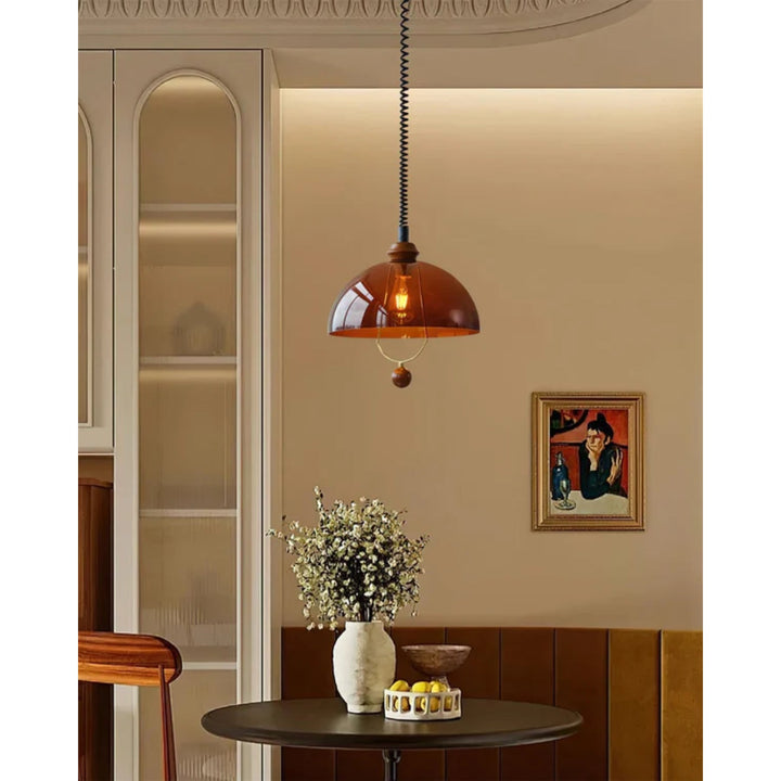 AmberGlow | Stylish Retro Glass Hanging Pendant Light for Kitchen 7