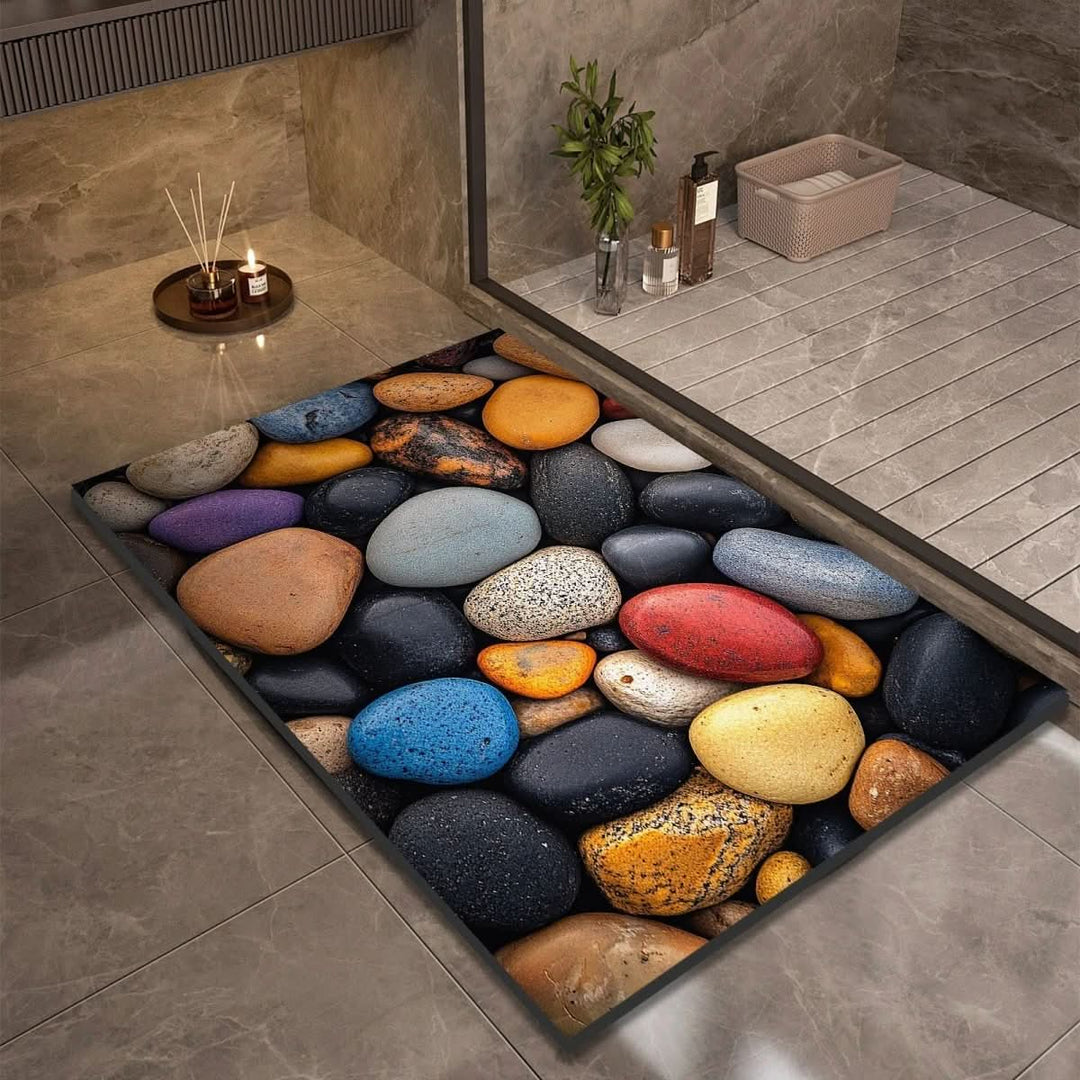 AquaStone | Stylish Non-Slip Diatomaceous Earth Bath Mat for Safety 9