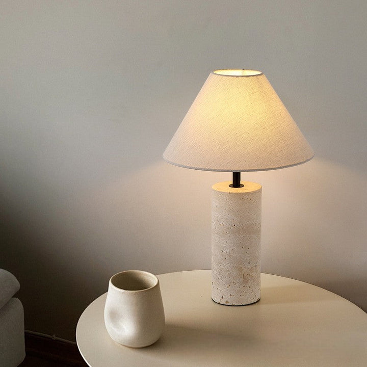 Artisanel | Lorie Marble + Linen Table Lamp for Classic Interior 0
