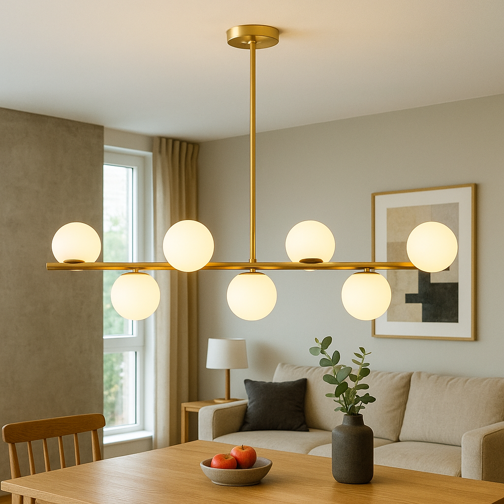 Arvion | Elegant Gold Chandelier Pendant Lamp for Dining or Kitchen 2
