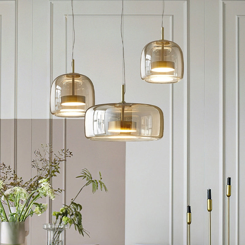 AuraGlass Pendant Light – Retro Gold LED Pendant Light in a Glass design, casting a warm and inviting glow. 3