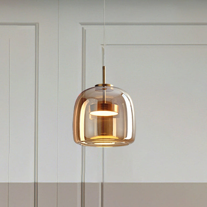 AuraGlass Pendant Light – Retro Gold LED Pendant Light in a Glass design, casting a warm and inviting glow. 7