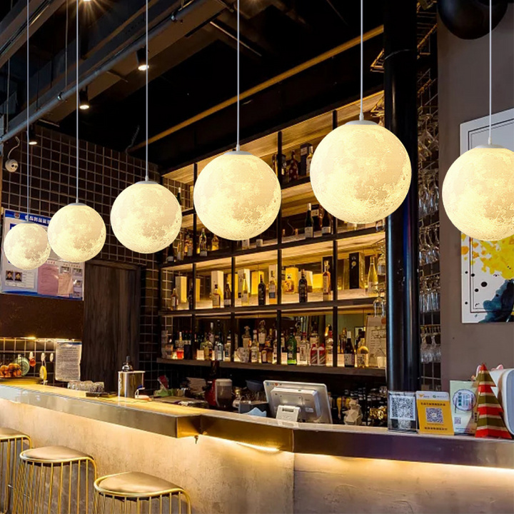 Auralis | Glowing Moon Pattern Hanging Lamp 0