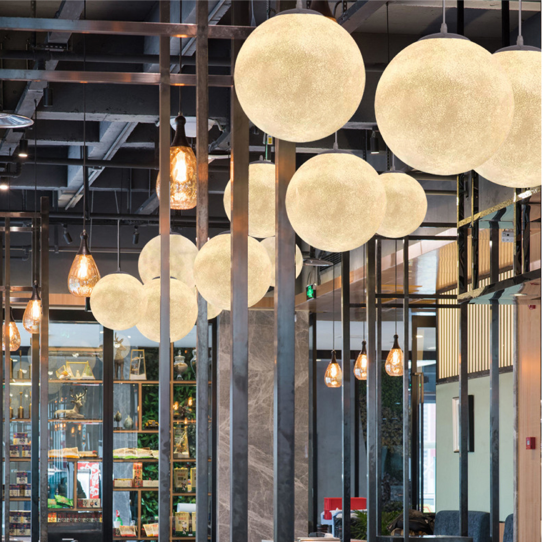 Auralis | Glowing Moon Pattern Hanging Lamp 6