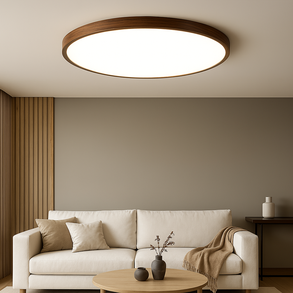 Aurivra | Modern Ceiling Lamp with Dark Wood Grain for Stylish Interiors 1