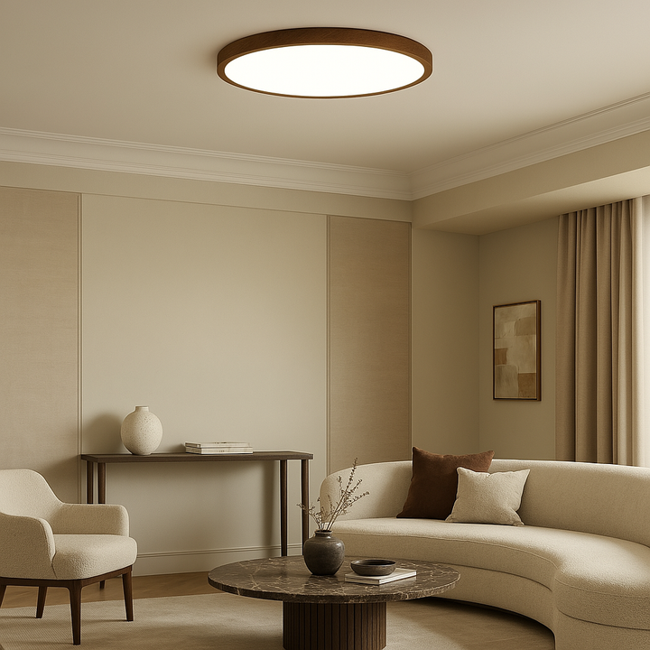 Aurivra | Modern Ceiling Lamp with Dark Wood Grain for Stylish Interiors 2