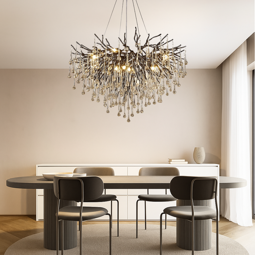 Auronix | Black Raindrop Chandelier with Luxurious Appeal 3