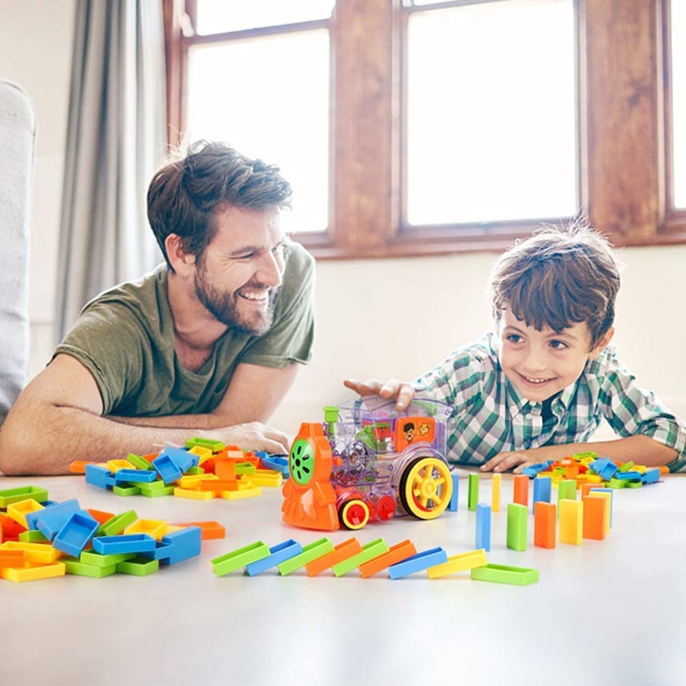 Automatische Domino Trein met 100 Stenen voor Kinderen – Eenvoudig en Frustratieloos Spelen, Veilig Materiaal 2