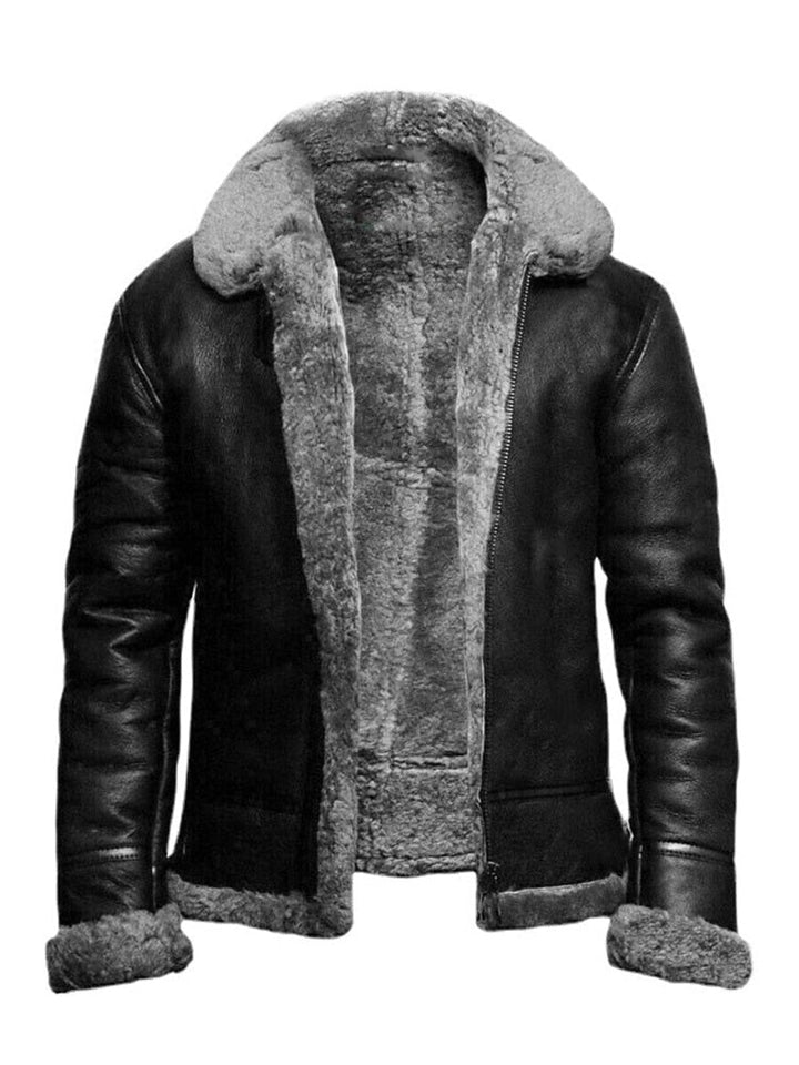Aviator Bomber Jacket with Thick Sherpa Lining – Stylish Winter Coat for Ultimate Warmth 0