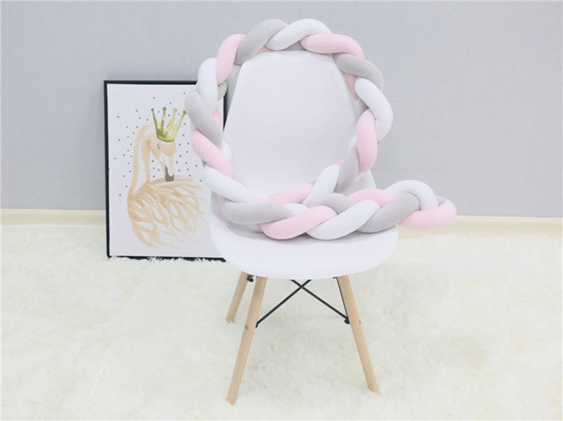 Baby Bumper Ademend Katoenmix Veilig Stijlvol 200-400 cm Naturel Zand Oudroze Grijsblauw Saliegroen 0