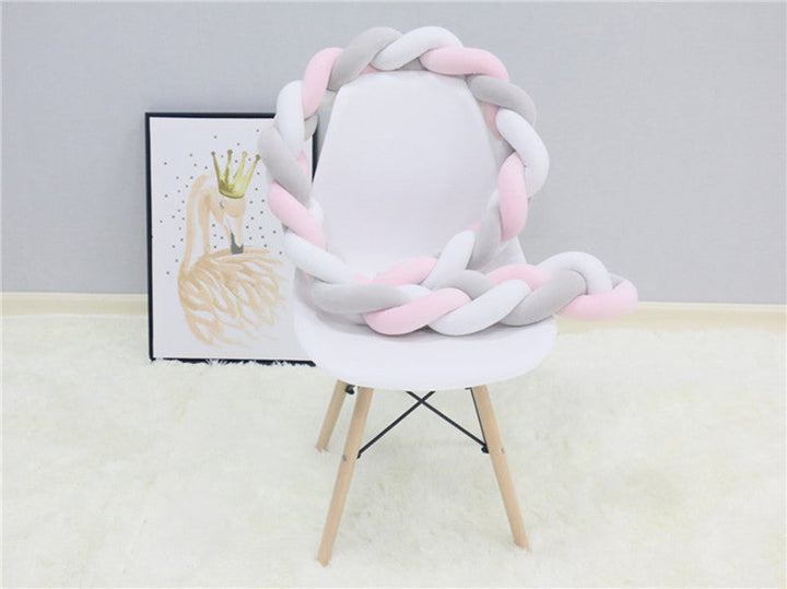 Baby Bumper Ademend Katoenmix Veilig Stijlvol 200-400 cm Naturel Zand Oudroze Grijsblauw Saliegroen 0