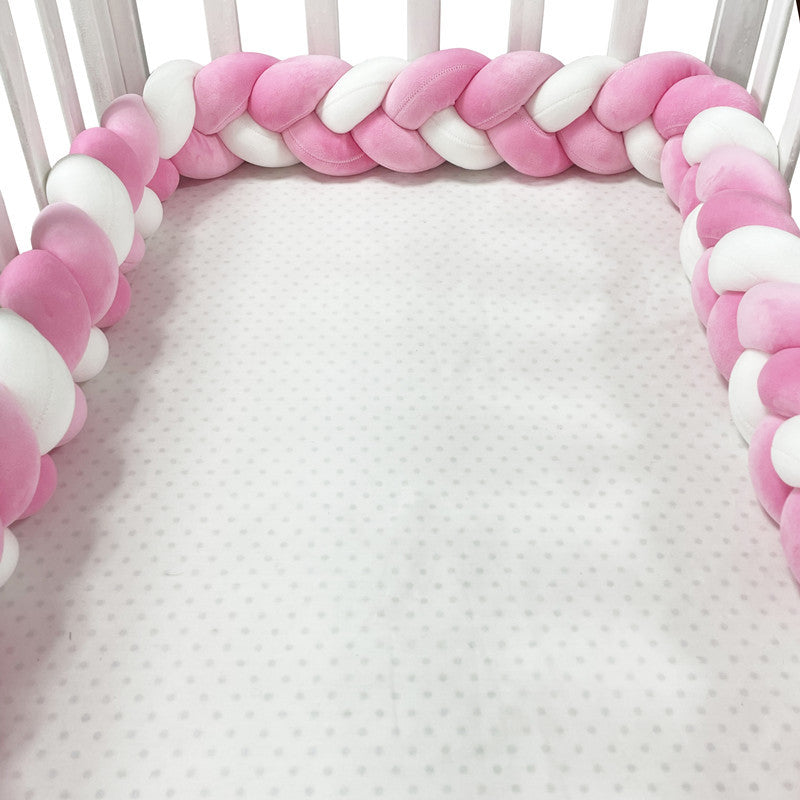 Baby Bumper Ademend Katoenmix Veilig Stijlvol 200-400 cm Naturel Zand Oudroze Grijsblauw Saliegroen 1