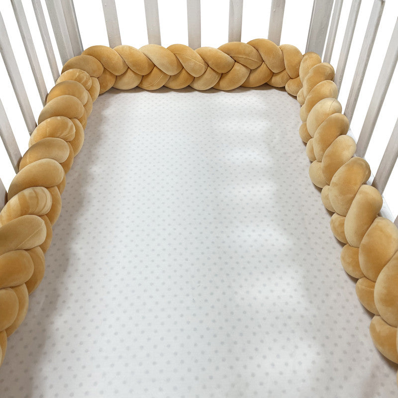 Baby Bumper Ademend Katoenmix Veilig Stijlvol 200-400 cm Naturel Zand Oudroze Grijsblauw Saliegroen 11