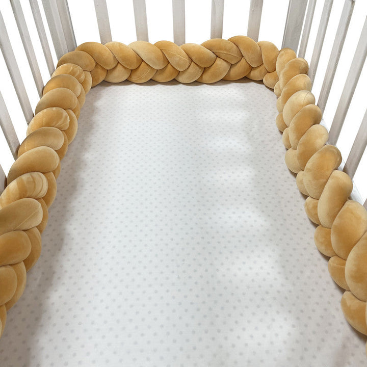 Baby Bumper Ademend Katoenmix Veilig Stijlvol 200-400 cm Naturel Zand Oudroze Grijsblauw Saliegroen 11