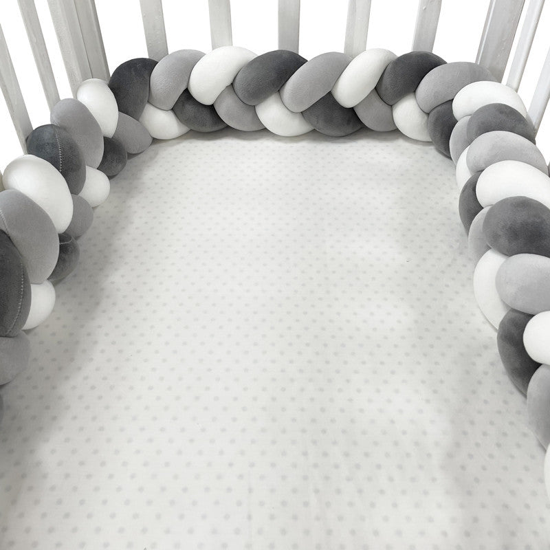 Baby Bumper Ademend Katoenmix Veilig Stijlvol 200-400 cm Naturel Zand Oudroze Grijsblauw Saliegroen 12