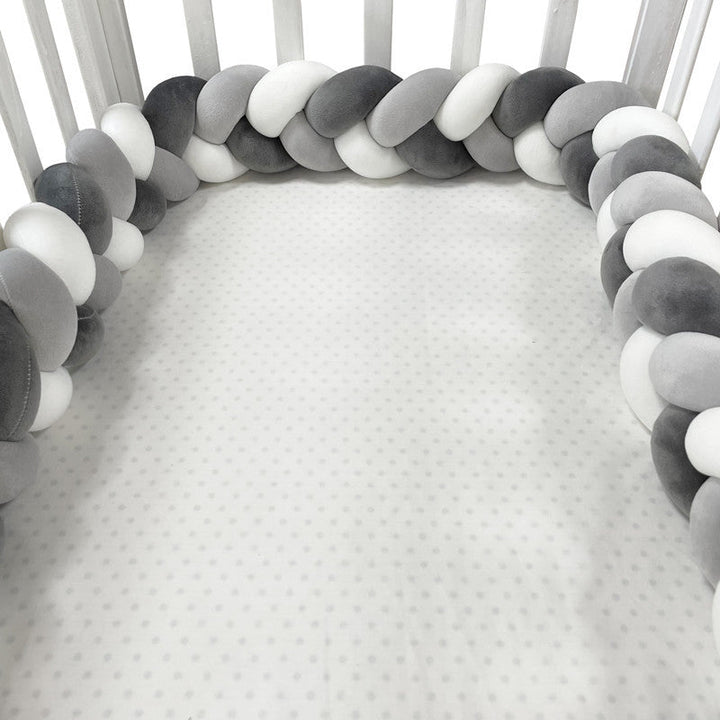 Baby Bumper Ademend Katoenmix Veilig Stijlvol 200-400 cm Naturel Zand Oudroze Grijsblauw Saliegroen 12