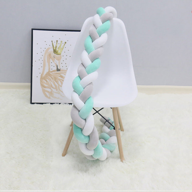 Baby Bumper Breathable Cotton Blend Safe Stylish 200-400 cm Natural Sand Old Pink Gray Blue Sage Green 13