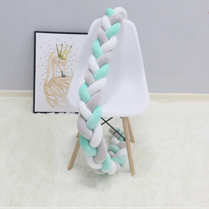Baby Bumper Breathable Cotton Blend Safe Stylish 200-400 cm Natural Sand Old Pink Gray Blue Sage Green 13