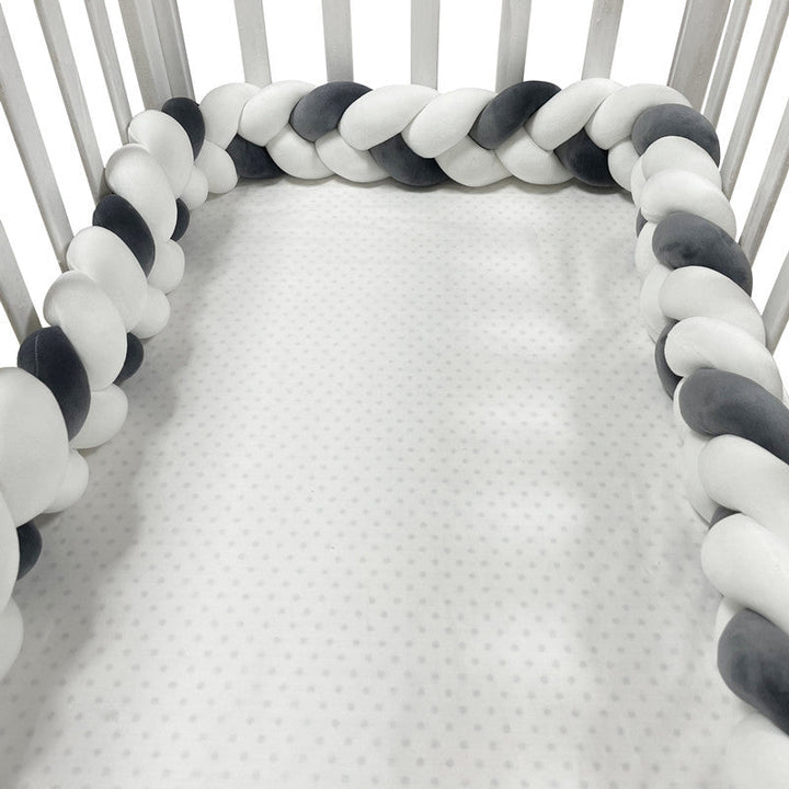 Baby Bumper Ademend Katoenmix Veilig Stijlvol 200-400 cm Naturel Zand Oudroze Grijsblauw Saliegroen 14