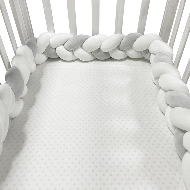 Baby Bumper Ademend Katoenmix Veilig Stijlvol 200-400 cm Naturel Zand Oudroze Grijsblauw Saliegroen 15