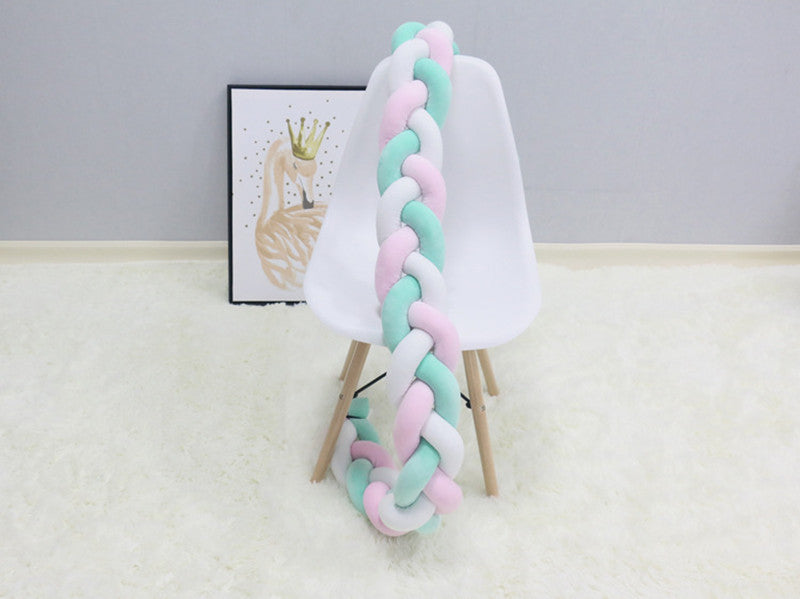 Baby Bumper Ademend Katoenmix Veilig Stijlvol 200-400 cm Naturel Zand Oudroze Grijsblauw Saliegroen 23