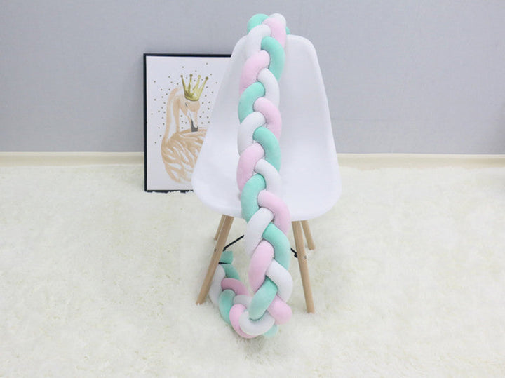Baby Bumper Ademend Katoenmix Veilig Stijlvol 200-400 cm Naturel Zand Oudroze Grijsblauw Saliegroen 23