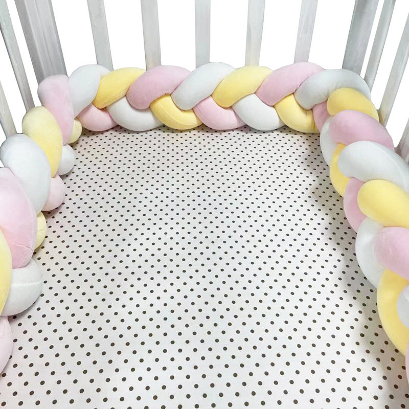 Baby Bumper Ademend Katoenmix Veilig Stijlvol 200-400 cm Naturel Zand Oudroze Grijsblauw Saliegroen 9