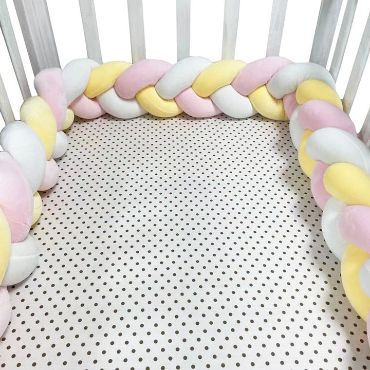 Baby Bumper Ademend Katoenmix Veilig Stijlvol 200-400 cm Naturel Zand Oudroze Grijsblauw Saliegroen 9