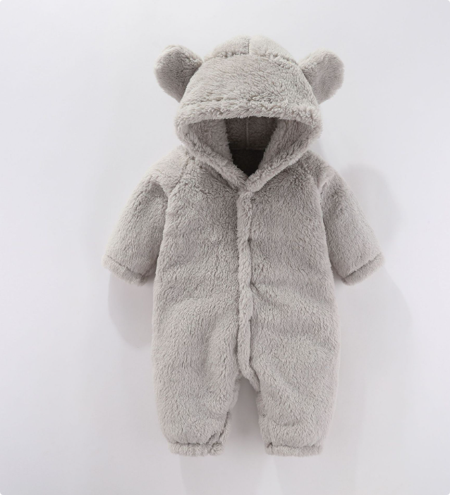 Baby Fleece Romper Met Capuchon Warm Polyester Voor Newborn Kleding Babykleding 0