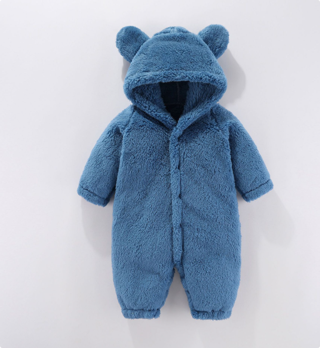 Baby Fleece Romper Met Capuchon Warm Polyester Voor Newborn Kleding Babykleding 1
