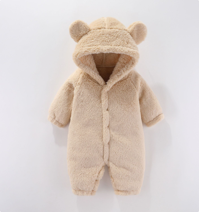 Baby Fleece Romper Met Capuchon Warm Polyester Voor Newborn Kleding Babykleding 2