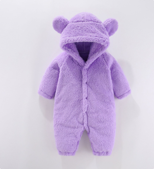 Baby Fleece Romper Met Capuchon Warm Polyester Voor Newborn Kleding Babykleding 3