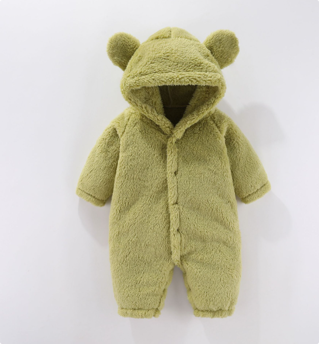 Baby Fleece Romper Met Capuchon Warm Polyester Voor Newborn Kleding Babykleding 4