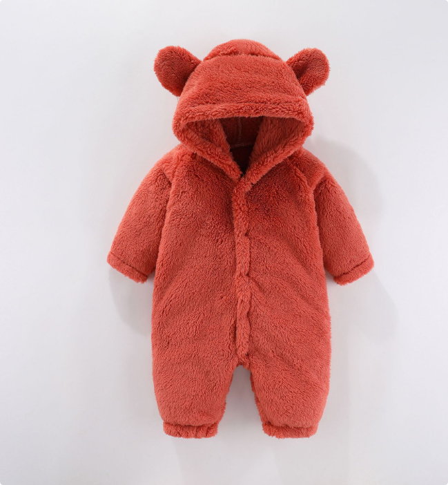 Baby Fleece Romper Met Capuchon Warm Polyester Voor Newborn Kleding Babykleding 5