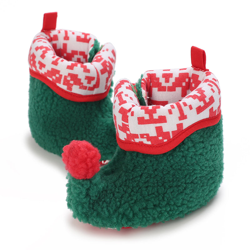 Baby Pantoffels Antislip Warm Katoen Kerst Comfortabel 12
