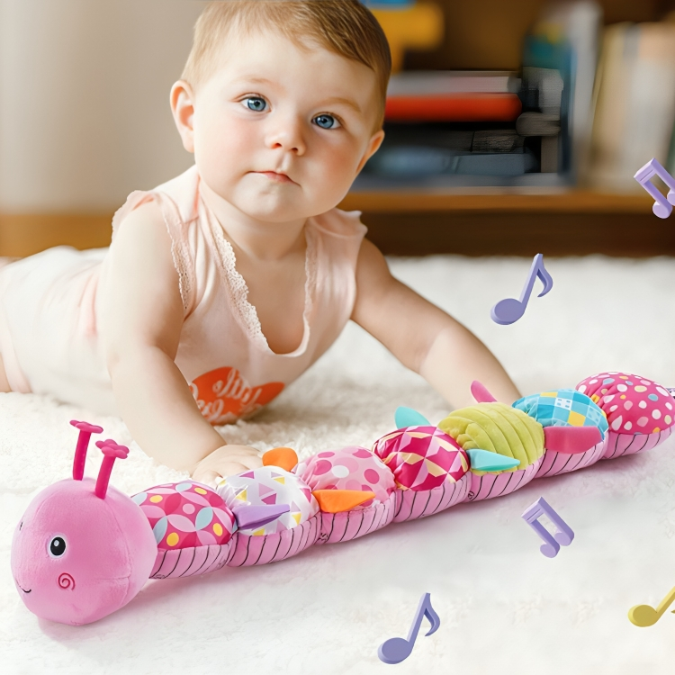 Baby Sensory Toy Musical Caterpillar Soft Plush Fabric for Infants 1